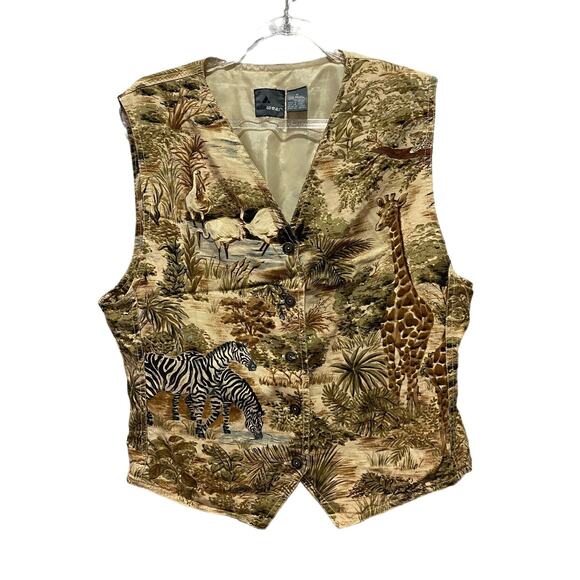 Liz Claiborne Jackets & Blazers - Vintage LizWear Animal Print Women's Vest 90s